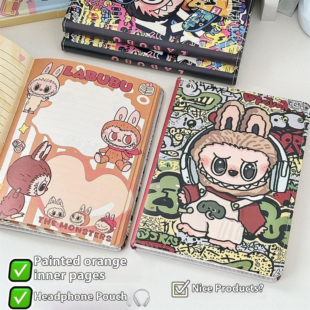 Leather Notebook Full Color Page Notebook Cartoon Cute Student A5 Handbook Horizontal Line Book