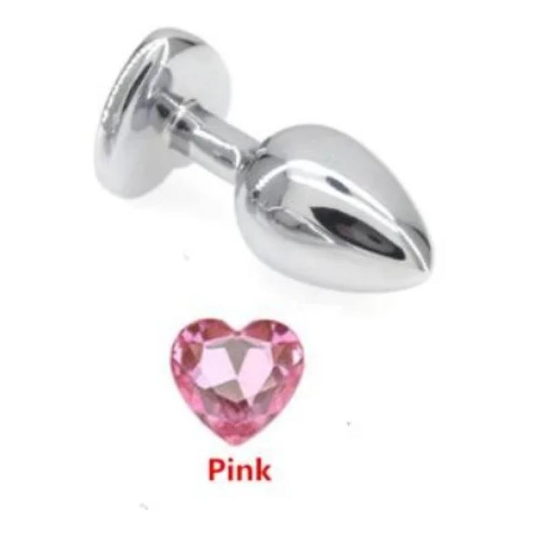 3 Size Anal Plug Heart Stainless Steel Crystal Anal Plug Removable Butt Plug Stimulator Anal Sex Toys Prostate Massager Dildo