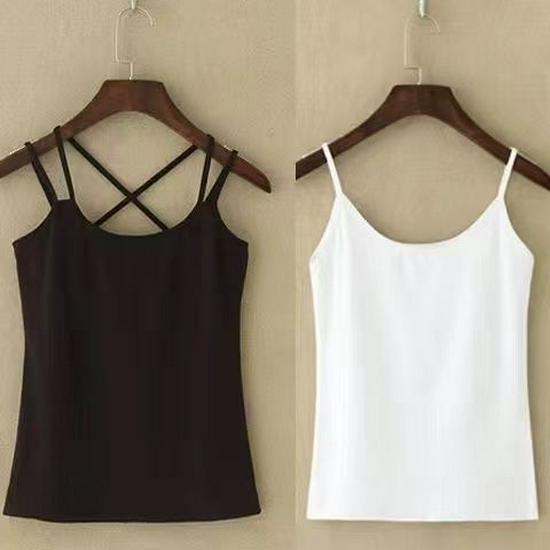 Women's Solid Color Slim Fit Camisole - Anti-Exposure Base Layer (1-2 Pieces) for Inner or Outer Wear