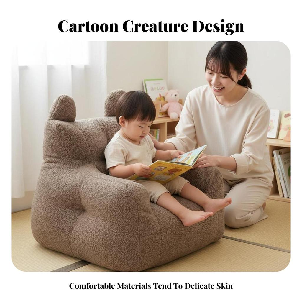 Creature Character Sofa Mini Size Upholstered childs' Club Chair Cute Design Soft and Comfortable for Infants, Boys, Bedroom