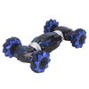 RC Stunt Car Strong Power Funny 1200MAH with Lights Music Rotating RC Crawler for Gift Blue