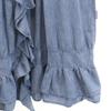BEAMS BOY Five-quarter sleeve Frill one piece blue Women Used