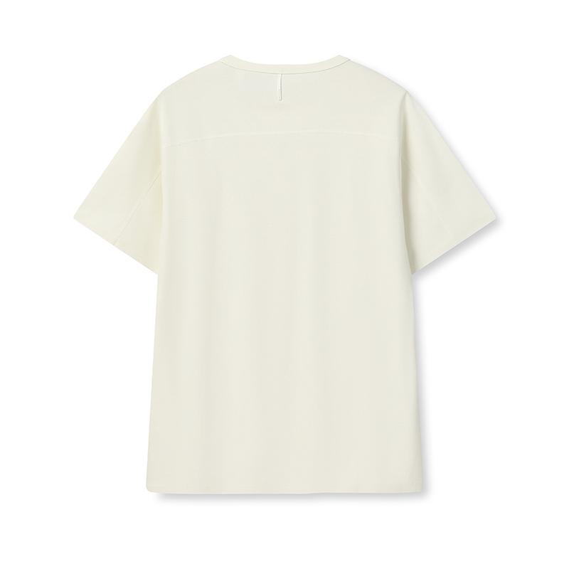 FILA Milano Series Fashion Retro Classic Simple Sports Casual Versatile Loose Comfortable Short Sleeve T-Shirt Men tops Cloud-White F11M615107FWT