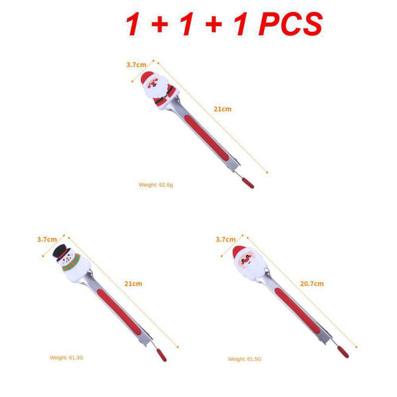 Silikon Lebensmittelclip Weihnachts-Stil Backzange Edelstahl Brotklemme Hitzebeständig Grillclip für Zuhause Küche Picknick