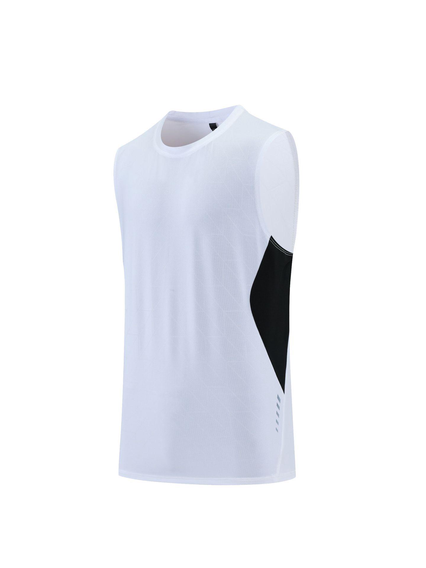 Custom Quick-Dry Reflective Fitness Vest with Breathable Ice Silk Short Sleeves XL белый