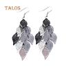 Lady Colorful Multi Layers Hollow Leaf Elegant Hook Øredobber Smykker Decor Beauty