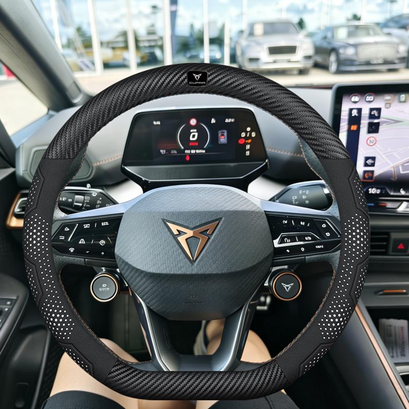BFI1 Car Breathable Anti-Slip Suede Leather Steering Wheel Cover For Cupra Formentor Terramar Tavascan Ateca Born Leon ST IBIZA Raval