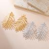 Cazador Exaggerated Leaves Stud Earrings Gold Color Stainless Steel Waterproof Earrings for Women Jewelry Party Birthday Gift