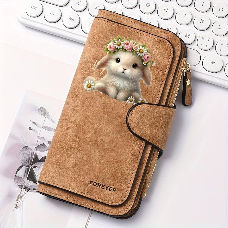 Easter Bunny Women's Long Wallet features a flip cover design. This multifunctional wallet is perfect for Easter celebrations and comes with a