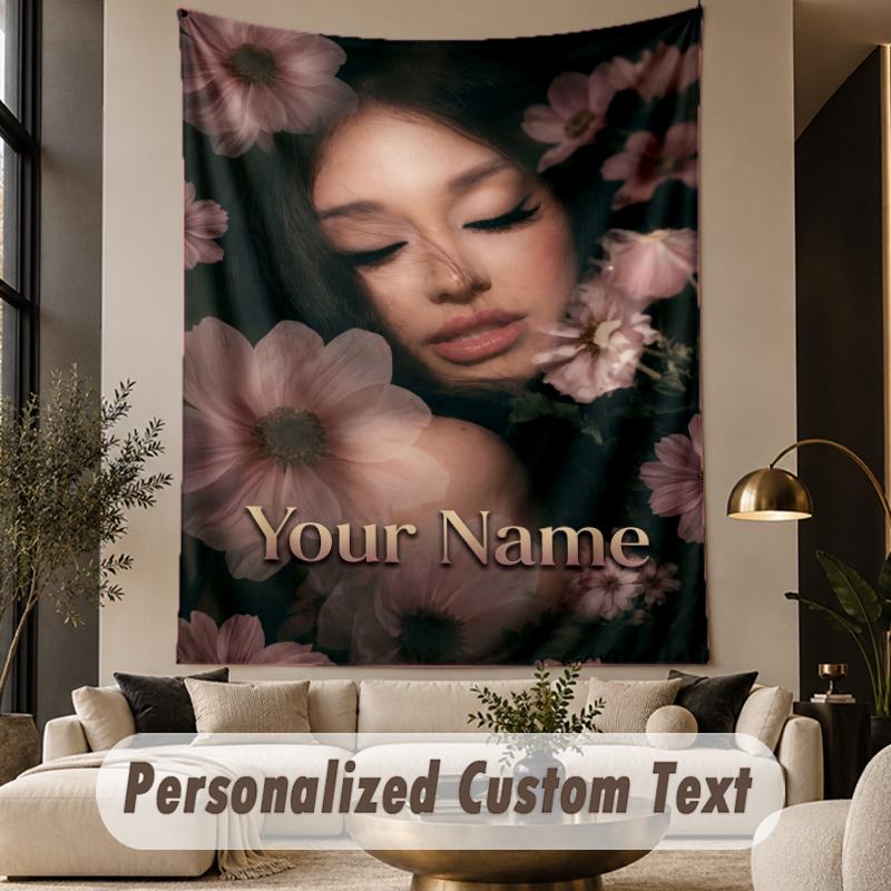 Custom Text Printed Tapestry Ariana Grande Pattern Large Wall Hanging Indoor Room Decor