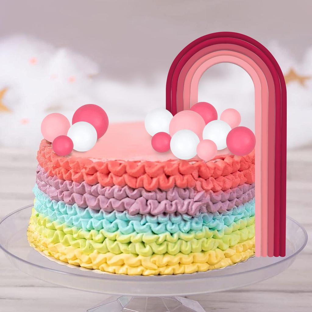 Rainbow Cake ToppersThree-Dimensional Rainbow Design for Party Wedding Cake Decorations Supplies Rainbow Cake Toppers for Girls