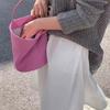 Pink PU Shoulder Bucket Bag Commuter Light Luxury Niche High-end Handbag Women's Summer
