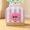 2025-2026 Small Desk Calendar 24 Months Floral Desktop Calendar Home Office Mini Standing Flip Decorative Flower Calendar