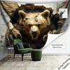 1Pc Wild Bear Tapestry Wall Hanging, Decorative Fabric Poster for Bedroom, Living Room, Dorm & Home Decor