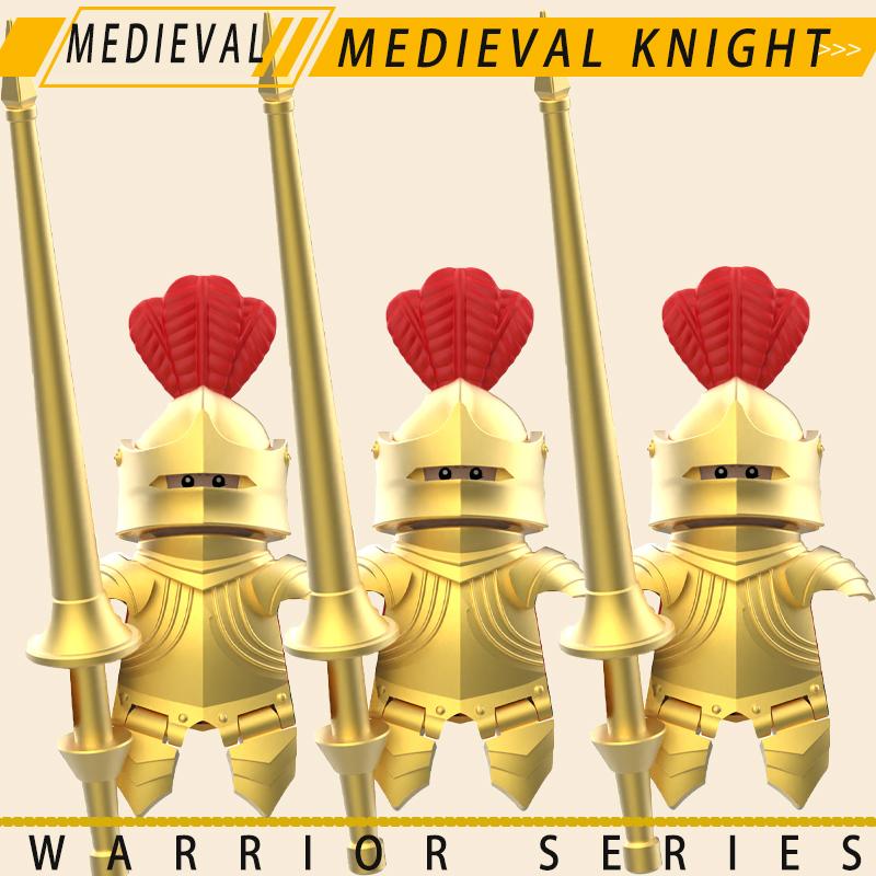 Medieval Military Knights Series Building Blocks Castle Army Soldier Figures Shield Sword Accessories Warrior Bricks Gifts Toys
