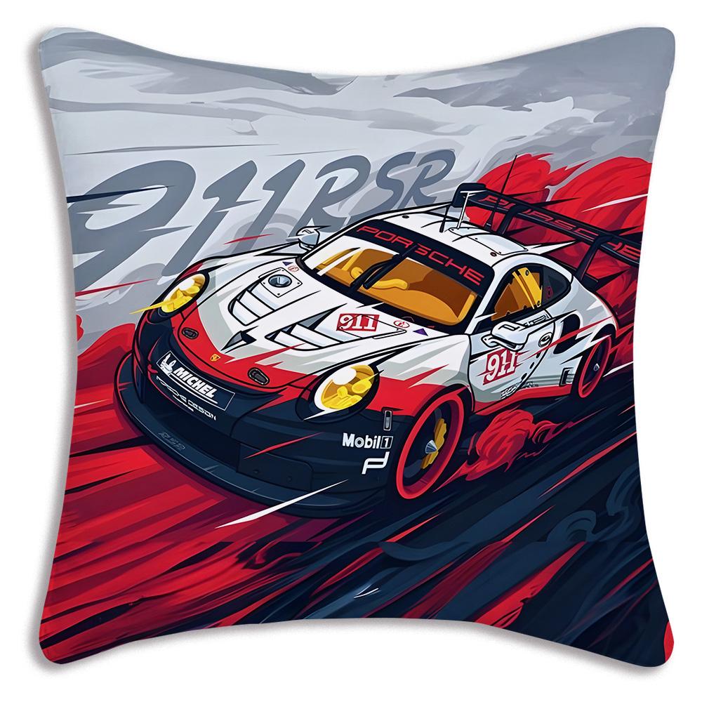 Racing cool sports car Pillow Covers Cartoon Sofa Decorative Home Double-sided Printing Short Plush Cute Cushion Cover