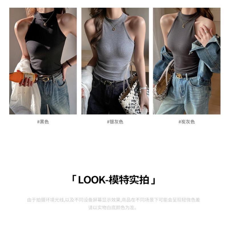 Round Neck Sleeveless Sexy Spring and Summer Camisole Tops for Women