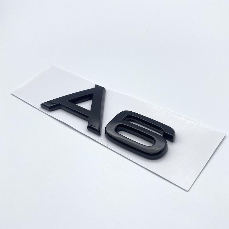 3D Letters Numbers Emblem for Audi A3 A4 A5 A6 A7 A8 Q2 Q3 Q5 Q7 Car Trunk Lid Nameplate Badge Logo Sticker Chrome Glossy Black