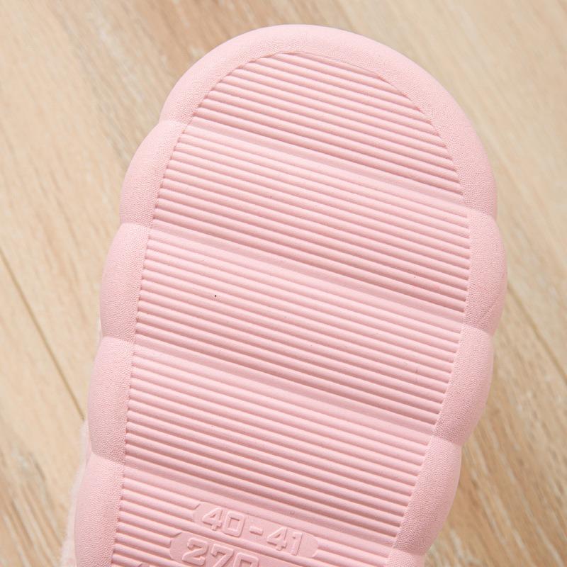 Cotton slippers female couple thickened autumn and winter indoor home home home non-slip warm confinement wool cotton shoes men