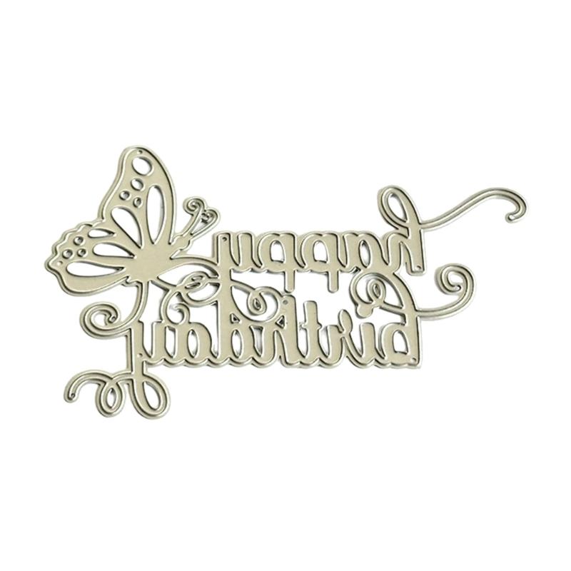 

Happy Birthday Cutting Dies Carbon Steel Die Cut Templates Metal Embossing Stencils for Scrapbooking Card Making Album 1