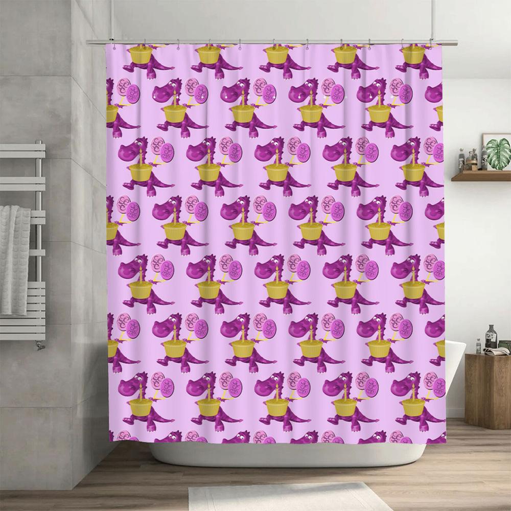 Waterproof Bathroom Shower Curtain with Purple Crocodile Pattern Decor Easy Installation for Your Modern Bath Area
