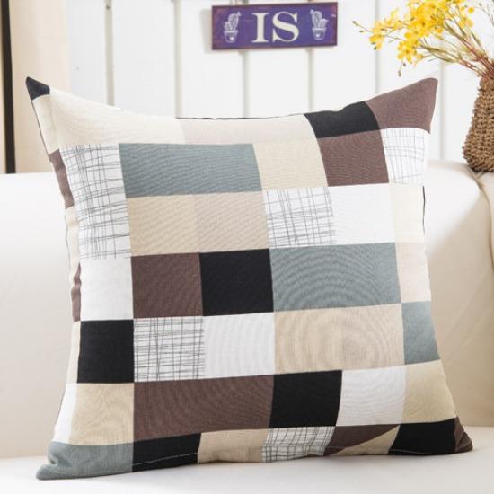 Design Nordic Ins Plush Geometric Black Yellow Sofa Pillow Pillow Cushion