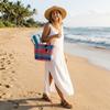 Bohemian Style PVC Vegetable Basket Bag Vacation Style Plastic Handbag Casual Beach Bag  Streetwear