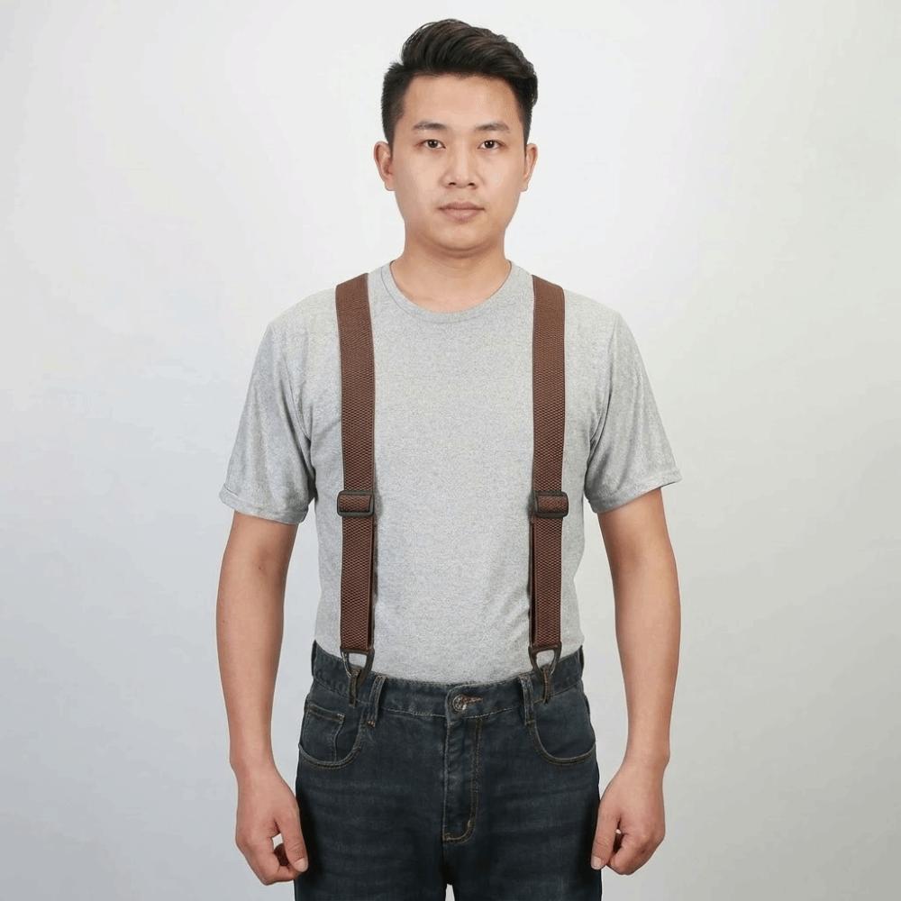 Heavy Duty Work Suspenders 3.8cm Wide Elastic Pants Braces Simple X-Type Suspenders Men Gift