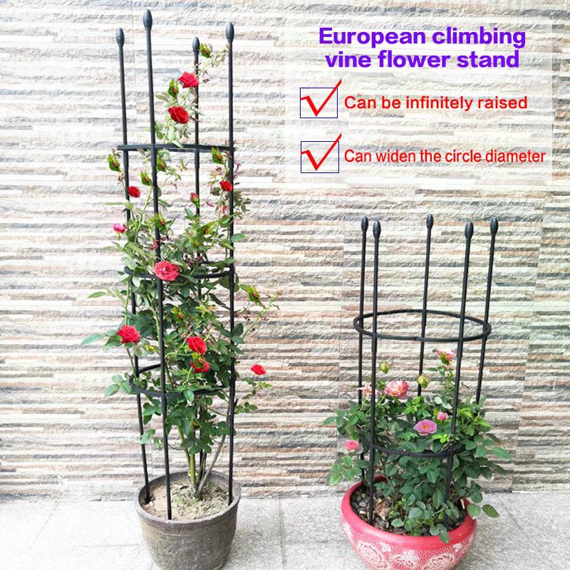 Garten stapelbares vertikales Spalier zum Anbau von Zimmerpflanzen und Blumen Kletterpflanzenstütze Rostfreier Erbsenrahmen Tomatenkäfig