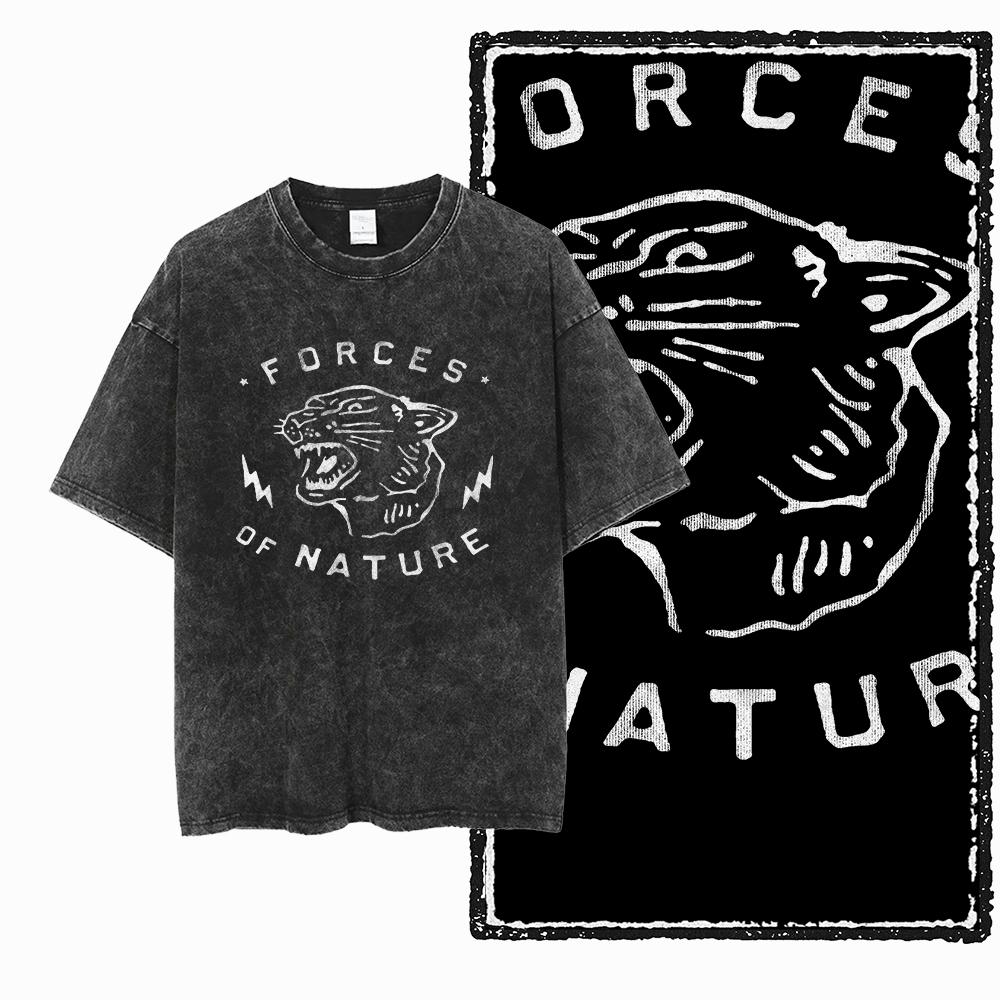 DI TIGER Printed Cotton Acid Washed Exclusive Graphic Unisex T Shirt Cool Vintage Streetwear Men Tshirts Big Size Tee for Men
