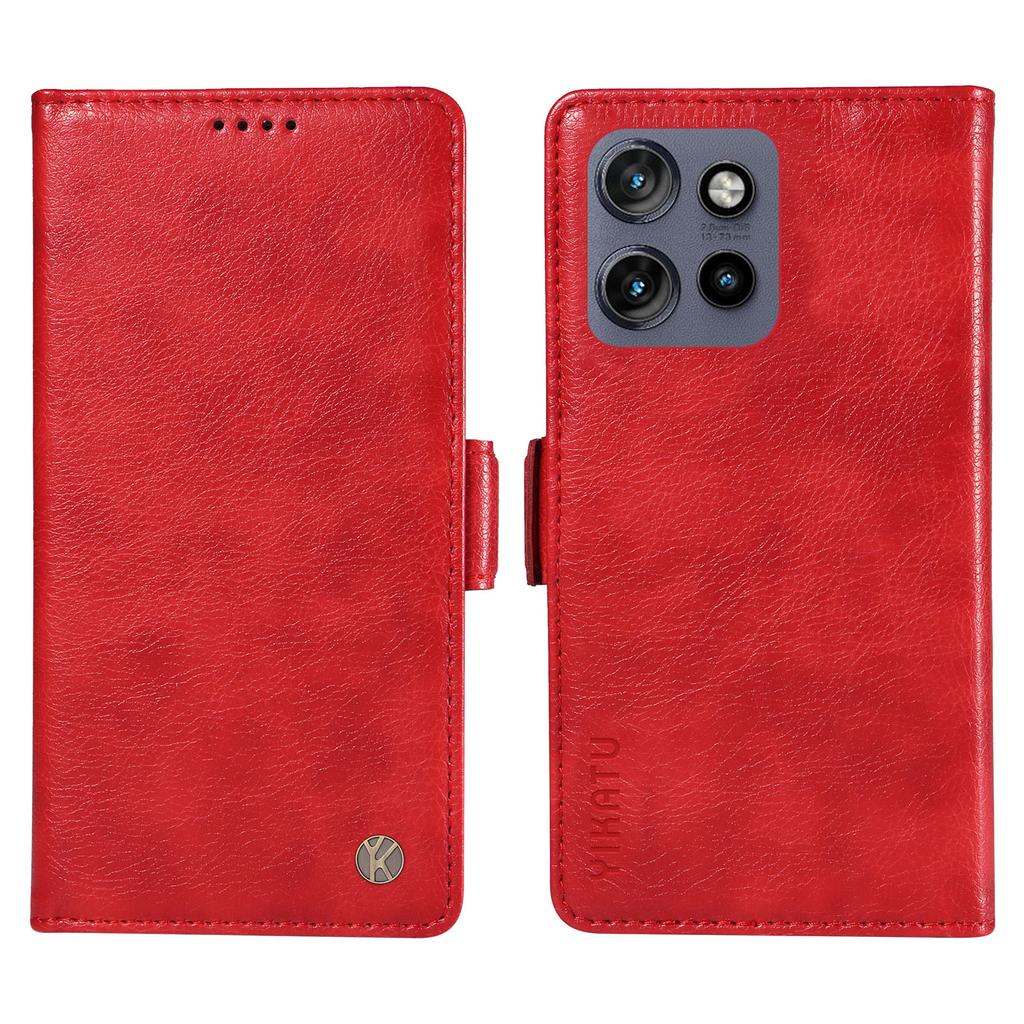 YIKATU YK-007 For Motorola Edge 50 Neo 5G/Moto S50 5G/Thinkphone 25 5G Case Side Buckle PU Leather Phone Cover Litchi Texture