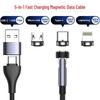 540° Rotating Magnetic Fast Charging USB To Type-C Cable for Three Devices