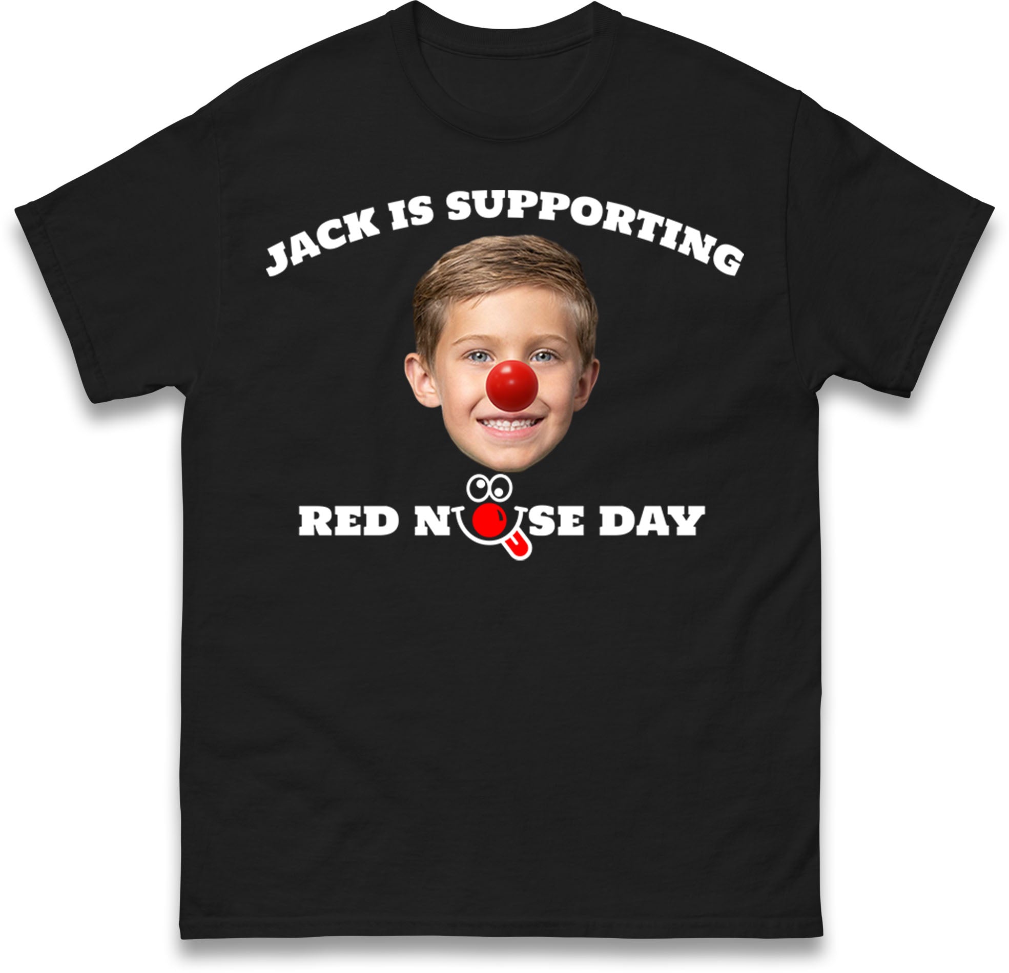 Personalised Jack Is Supporting Red Nose Day Mens T Shirt Womens Tops Tees M