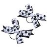 2pcs Soccer Bow Hair Ties Sporty Bow Cheer Ing Elastic Hair Bands Soccer Accessories for Girls Black