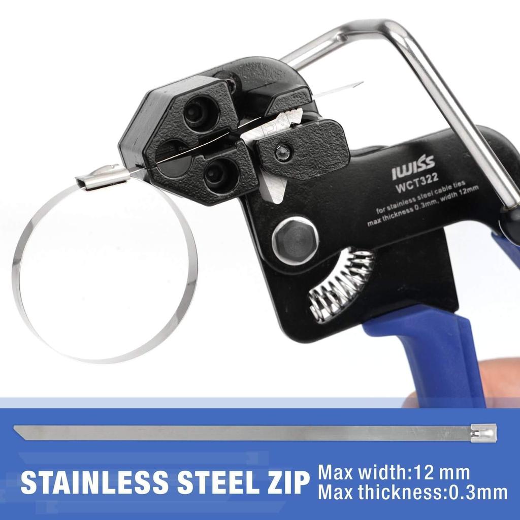 IWISS WCT322 Stainless Steel Metal to 12mm Wide Tie, 4.5mm