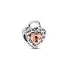 Two-Tone Heart Lock Charm Women Charm Silver 782505C00