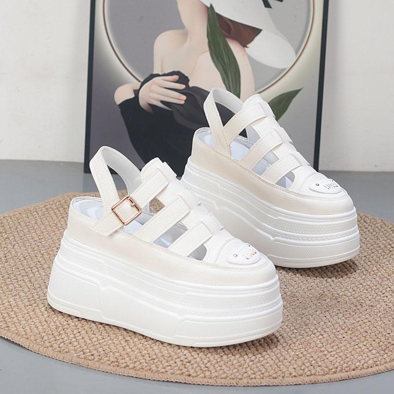 Fashion 11CM Women's Sandals Comfort Shoes Slippers Fashion Shoes Women Summer Open Toe Platform Wedge Super High Hidden Heels