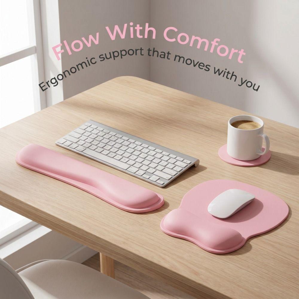 3Pcs Soft Mouse Wrist Support Pad Non-Slip Base Wristband Mouse Mat  Computer Accessories