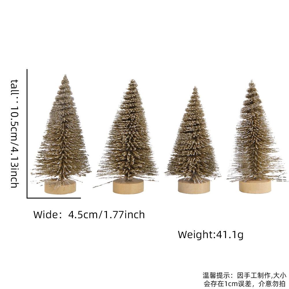4pcs 10CM Mini Christmas Tree Gradient Colorful Christmas Small Cedar Lifelike Plastic Artificial Xmas Pine Tree Tabletop Orname