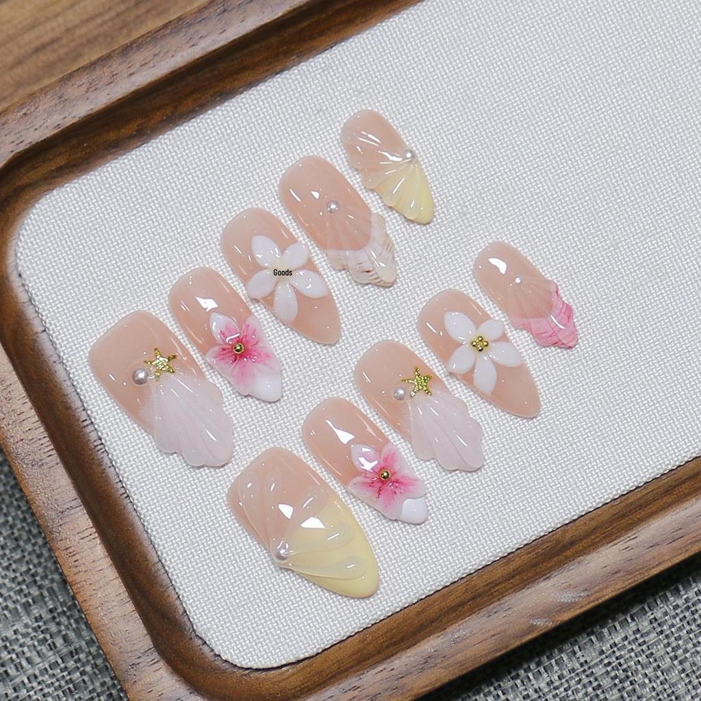 Hand-Painted French Carved Long Pointed Nails - Exquisite, Popular, High-End Wearable Art