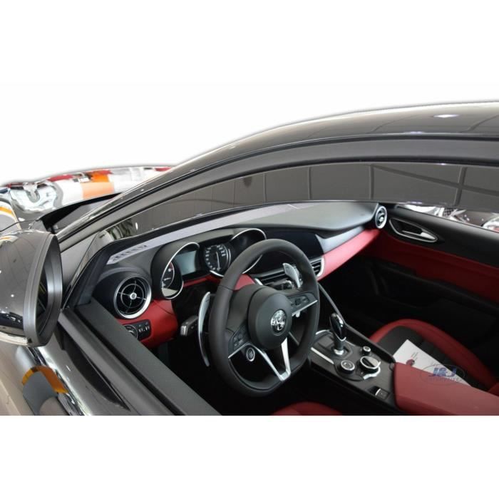 Déflecteurs d'air - J&amp;J AUTOMOTIVE - Alfa Romeo Giulia 952 - Fumé - Installation facile - Acrylique renforcé