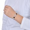Handmade Natural Stone Bracelet White Turquoise Volcanic Rock Elastic Bracelet Jewelry for Women Men Daily Wear Dating Accessory