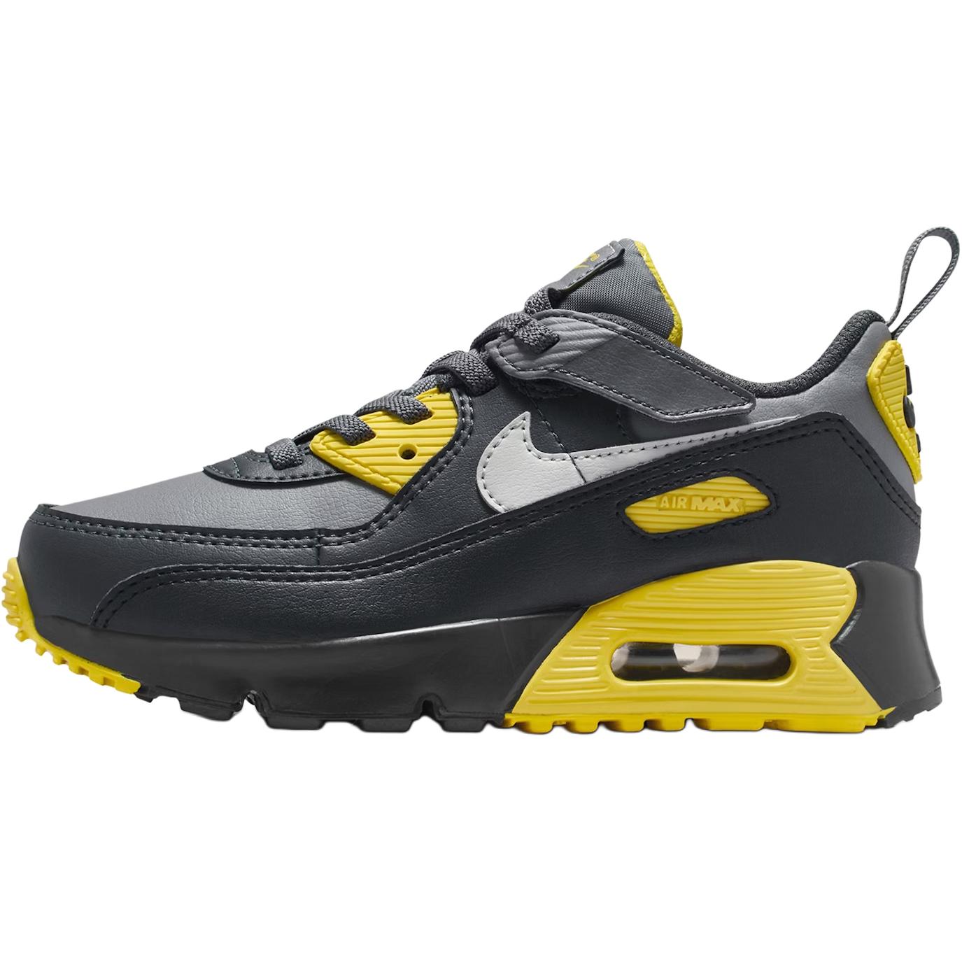 Nike Air Max 90 EasyOn PS Lightning Kids Sneakers Black Smoke-Grey Anthracite IH1417-702 cm