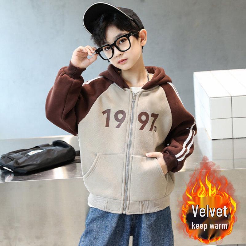 Kids' Fleece-Lined Sports Jacket - Versatile Spring/Autumn Outerwear for Boys & Girls