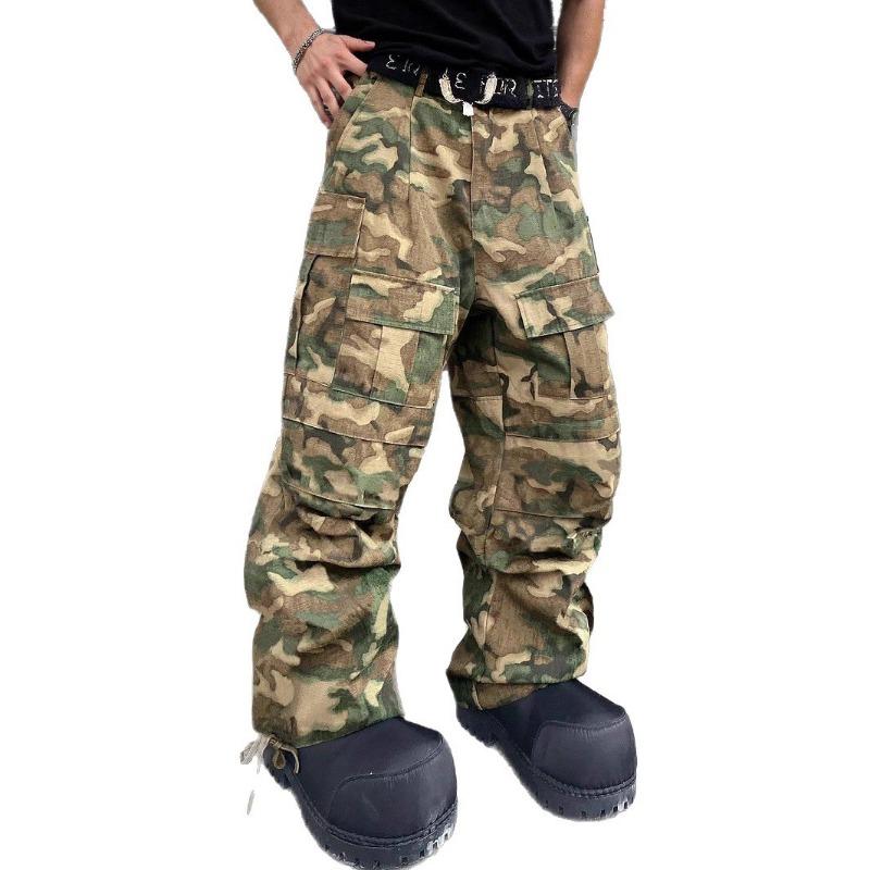 Men's Overalls Street Style Camouflage Outdoor Activities Straight Casual Pants