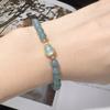 High Quality S925 Sterling Silver Natural Hetian Jade Blue Water Jadeite Beaded Temperament Simple Bracelet Women