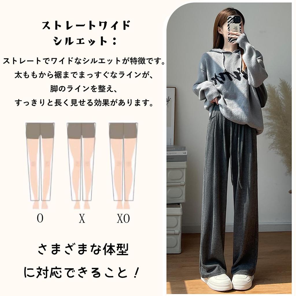 Elastic Solid Stylish Fa&ni Women's Wide-Leg Pants, Autumn/Winter, Fleece-Lined, Warm, Waist, Pockets, Flattering, Color, Casual,