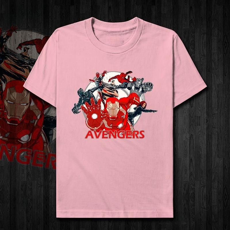 Genuine Authorized ASK European and American Avengers Movie Iron Man Cotton Short-sleeved T-shirt Men's and Women's Tops