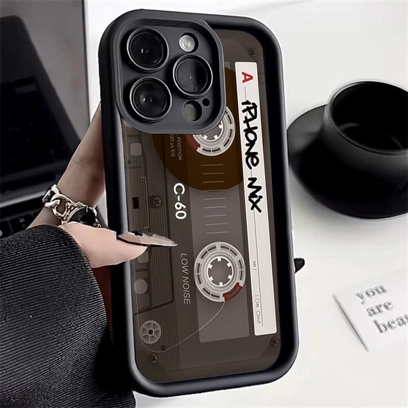 Lucky Tape Pattern Silicone Soft Phone Case For iPhone 16 15 14 13 12 11 Pro Max X XS XR 7 8 Plus 16E SE Shockproof Back Cover
