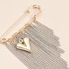 Women Fashion Brooch Heart Shape with Multiple Exaggerated Tassels Color Block Designs Alloy Accessory Gift